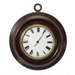 AN ENGLISH ROSEWOOD SEDAN CLOCK, 19TH C with enamel dial and associated verge watch movement