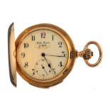 A SWISS 18CT GOLD KEYLESS LEVER MINUTE REPEATING HUNTING CASED WATCH, CARLOS GARCIA Y AYALA, C1900