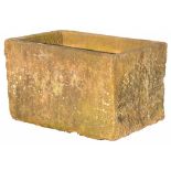 AN ENGLISH DRESSED SANDSTONE TROUGH, 19TH C 65cm h; 70 x 105cm ++Removed from the same garden as the