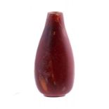 A CHINESE AMBER TEAR SHAPED SNUFF BOTTLE 5.8cm h ++Small piece of the neck broken out and restuck