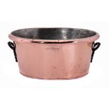 A VICTORIAN COPPER FOOT BATH, 19TH C 51cm w ++A good original genuine example in fine condition