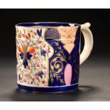 A DERBY JAPAN PATTERN PORTER MUG, C1820 11cm h, red painted mark ++The interior with slight staining