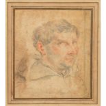 FEDERICO ZUCCARO (1540/41-1609) THE HEAD OF A MAN black and red chalk, the sheet extended at