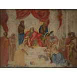 TWO REGENCY EMBROIDERED PICTURES OF THE JUDGEMENT OF SOLOMON AND THE FLIGHT INTO EGYPT, C1810 the