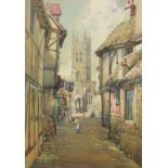 •†NOEL HARRY LEAVER (1889-1951) A GLIMPSE OF WARWICK signed, watercolour, 35.5 x 25cm ++In fine