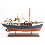 A SCRATCH BUILT MODEL OF A TRAWLER, 62CM L