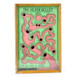 AN EARLY 20TH CENTURY BALL BEARING PUZZLE GAME TITLED 'THE SILVER BULLET OR THE ROAD TO BERLIN',