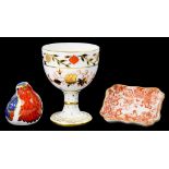 A ROYAL CROWN DERBY PORCELAIN 'ASIAN ROSE' PATTERN GOBLET, 12CM H,PRINTED MARK , A ROYAL CROWN DERBY