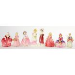 EIGHT ROYAL DOULTON FIGURINES, COMPRISING EMMA AND SOPHIE FORM THE KATE GREENAWAY COLLECTION,