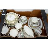 A STANDARD CHINA INDIAN TREE PATTERN TEA SERVICE, A ROYAL WORCESTER BONE CHINA WINDSOR PATTERN