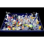 A COLLECTION OF GLASS LAMPWORK FIGURES OF FANTASY ANIMALS, VARIOUS SIZES AND A QUANTITY OF WADE