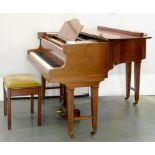A W. MENZEL ROSEWOOD BABY GRAND PIANO, NUMBER 29518, 141CM L AND A PIANO STOOL