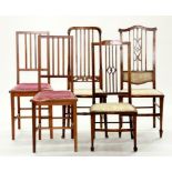 THREE AND A PAIR OF MAHOGANY EDWARDIAN BEDROOM CHAIRS