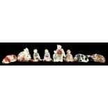 SEVEN ROYAL CROWN DERBY PAPERWEIGHTS - RAG DOLL SAILOR, STRIPEY CLOWN, RAG DOLL AND TEDDYBEAR, (NO