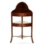 A GEORGE III MAHOGANY CORNER WASHSTAND, 60CM W