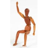 A ARTICULATED WOOD ARTIST'S LAY FIGURE , 20TH CENTURY, 30.5CM H