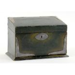 A SILVER MOUNTED GREEN MOROCCO COVERED STATIONERY BOX, 25CM W, BIRMINGHAM 1903