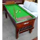 A BAR BILLIARDS TABLE WITH SLATE BED, 192CM X 87CM