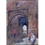 SAM BOUGH (1822-1878) THE PORTCULLIS, WATERCOLOUR, 35 X 24.5CM