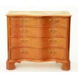 A MAHOGANY SERPENTINE CHEST OF DRAWERS, MID 20TH CENTURY, 78CM X 93CM