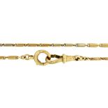 A TWO COLOUR GOLD WATCH CHAIN, C1930 33cm l, marked 9ct, 8.4g ++In good second hand condition
