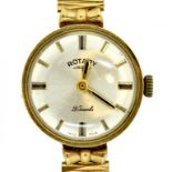 A ROTARY 9CT GOLD LADY'S WRISTWATCH 1.7cm diam, London 1965, on 9ct gold textured bracelet, 16.
