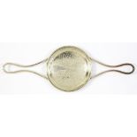 A SHEFFIELD PLATE PUNCH STRAINER, C1780 32.5cm l Crosskey fig 378. ++In fine condition