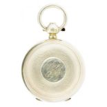 AN EDWARD VII SILVER SOVEREIGN CASE engine turned, 3cm diam, by The Dennison Watch Case Co,