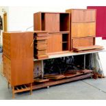 A 1970'S TEAK WALL UNIT