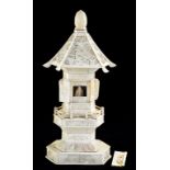 A JAPANESE IVORY ZUSHI OR SHRINE, 31CM, MEIJI PERIOD, ELEMENTS DETATCHED