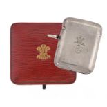 ROYAL. A SILVER VESTA CASE engraved with the initial and device of Edward, Prince of Wales, 5cm h,