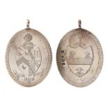 A GEORGE III SILVER FRIENDLY SOCIETY JEWEL obverse engraved arms reverse engraved arms circumscribed