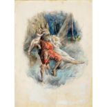 THOMAS MAYBANK (1869-1929) MIDSUMMER NIGHT'S DREAM; TITANIA AND BOTTOM AN ILLUSTRATION, signed,