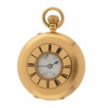 AN 18CT GOLD KEYLESS LEVER HALF HUNTING CASED LADY'S WATCH WITH KEW CERTIFICATE, HECTOR GOLAY,