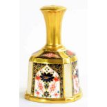 A ROYAL CROWN DERBY IMARI HAND BELL, 13CM H