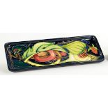 A MOORCROFT OBLONG TRAY, 19.5CM W, IMPRESSED AND PAINTED MARKS