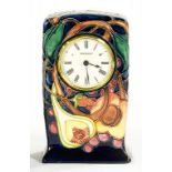 A MOORCROFT CLOCK, 16CM H, IMPRESSED AND PAINTED MARKS