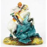 A ROYAL DOULTON BONE CHINA FIGURE OF ST GEORGE, 18CM H, PRINTED MARK AND TITLE, HN2051