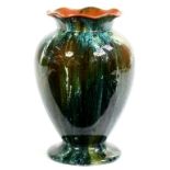 A LINTHORPE POTTERY VASE, 16CM H, IMPRESSED MARK AND 1619, C1885