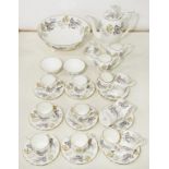 A COALPORT CAMELOT PATTERN COFFEE SET AND A MATCHING BOWL