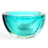 A CAITHNESS CUT GLASS BOWL, 25CM DIAM, ENGRAVED MARKS AND NUMBERS