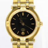 A GUCCI GOLD PLATED LADY'S WRISTWATCH