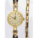 AN OMEGA GOLD PLATED LADY'S WRISTWATCH 19CM AND AN EXPANDING BRACELET