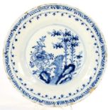 A DUTCH DELFTWARE PLATE, 23CM DIAM, LATE 18TH/EARLY 19TH CENTURY