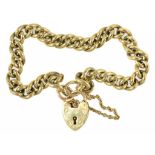 A 9CT GOLD BRACELET AND PADLOCK, 21.9G