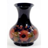 A MOORCROFT POMEGRANATE VASE, 19CM H, IMPRESSED MARKS, GREEN PAINTED SIGNATURE