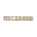 A DIAMOND ETERNITY RING unmarked, 4.6g, size R ++In average second hand condition, complete, no