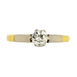 A DIAMOND SOLITAIRE RING the round brilliant cut diamond weighing approx 0.25ct, in gold marked