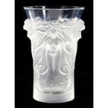 A LALIQUE FROSTED GLASS VASE FANTASIA, 17.5CM H, ENGRAVED MARK, BOXED