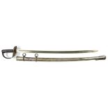 AN 1890 PATTERN CAVALRY TROOPER'S SWORD AND SCABBARD blade 84cm l, stamped Inspectors and other